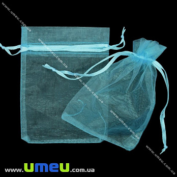 Подарочная упаковка из органзы, 10х12 см, Голубая, 1 шт (UPK-009760)