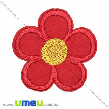 Термоаппликация Цветок, 5 см, Красная, 1 шт (APL-017441)
