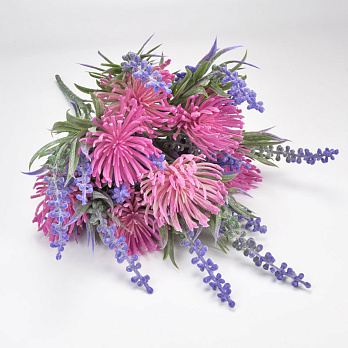 Букет хризантем з лавандою, 35 см, Рожевий (DIF-059294)