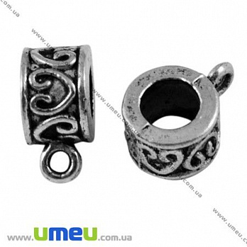 Основа для кулона Бейл, 11х6х8 мм, Античное серебро, 1 шт (OSN-008508)
