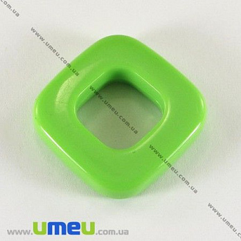 [Архів] Намистина пластикова Ромб, 29х29 мм, Зелена (BUS-000873)