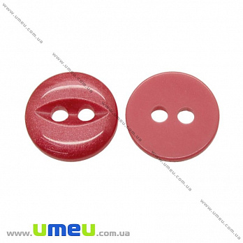 Пуговица пластиковая Круглая, 11,5 мм, Красная, 1 шт (PUG-021365)