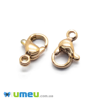 [Архів] Замок-карабін із нержавіючої сталі, 10х6 мм, Золото (STL-043197)