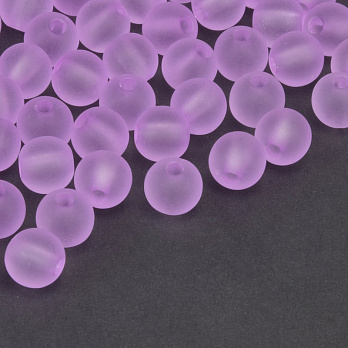 Бусины акриловые матовые, Круглые, 8 мм, Сиреневые (BUS-059753)