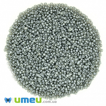 Бісер китайський дрібний, 12/0, Сірий глазурований, 2 мм (BIS-037702)