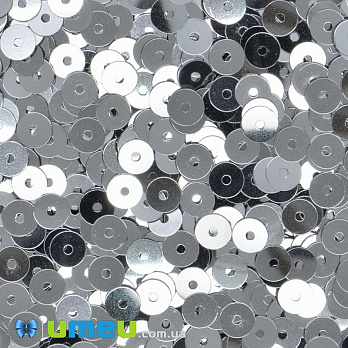 Пайетки Италия круглые плоские, 4 мм, Серебристые №1111 Argento Metallizzati, 3 г (PAI-039111)