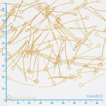 Булавки из нержавеющей стали, 25 мм, Золото, 1 уп (10 шт) (STL-056688)