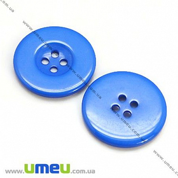 Пуговица пластиковая Круглая, 13 мм, Синяя, 1 шт (PUG-008945)