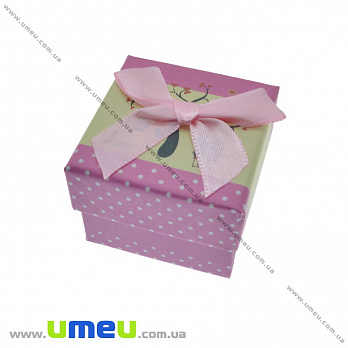 Подарочная коробочка Квадратная под кольцо, 5х5х4 см, Розовая, 1 шт (UPK-035787)