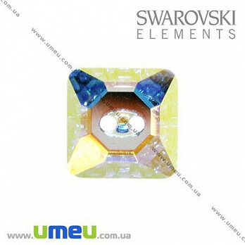 Пуговица Swarovski 3017 Crystal AB, 10х10 мм, Квадратная, 1 шт (PUG-005507)