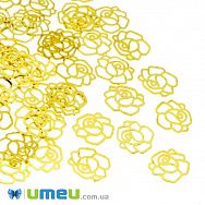 Декоративний елемент Квітка, 5х5х0,1 мм, Золото (DIF-047131)
