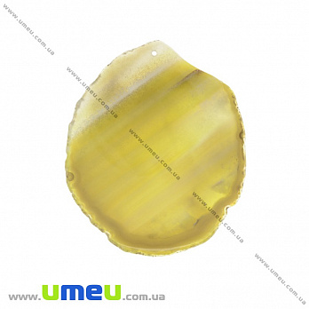 Срез Агата, Желтый, 87х73 мм, 1 шт (POD-022147)