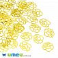 Декоративний елемент Квітка, 5х5х0,1 мм, Золото (DIF-047131)