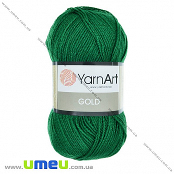 Пряжа YarnArt Gold 100 г, 400 м, Зеленая 9049, 1 моток (YAR-025467)