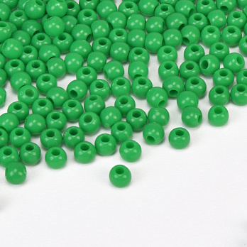 Намистини пластикові Круглі, 3,5 мм, Зелені (BUS-059684)