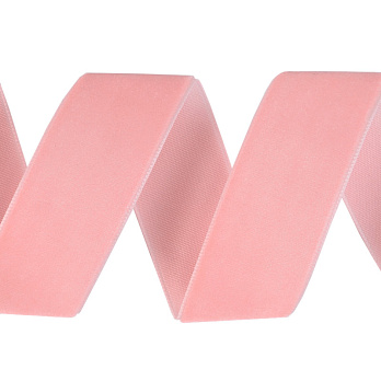 Стрічка оксамитова, 25 мм, Персикова (LEN-052657)