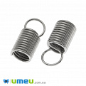 Зажим-пружинка из нержавеющей стали, 13х6 мм, Темное серебро (STL-042704)