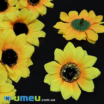 Соняшник тканинний середній (головка), 65 мм, Жовтий (DIF-044994)