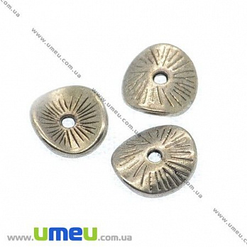 Бусина-разделитель мет., 9х8 мм, Античное серебро, 1 шт (BUS-007497)