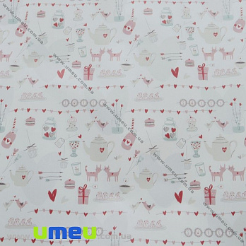 Упаковочная бумага Кухонный декор, Белая, 70х100 см, 1 лист (UPK-027155)
