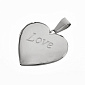 Медальон Сердце Love из нержавеющей стали, 29х29х7 мм, Темное серебро  (STL-061285)