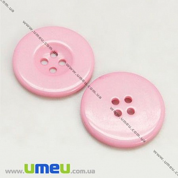 Пуговица пластиковая Круглая, 13 мм, Розовая, 1 шт (PUG-008949)