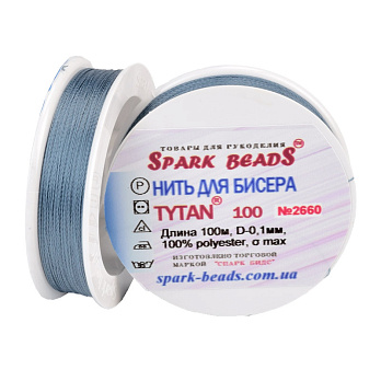 Нитка для бісеру Титан 100, Джинсова №2660, 100 м (MUL-061356)