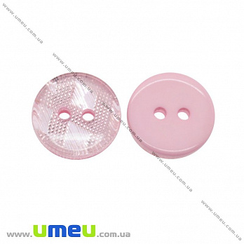 Пуговица пластиковая Круглая, 13 мм, Розовая, 1 шт (PUG-016470)