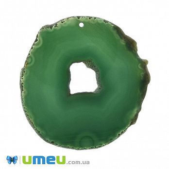 Срез Агата, Зеленый, 68х66 мм, 1 шт (POD-009215)