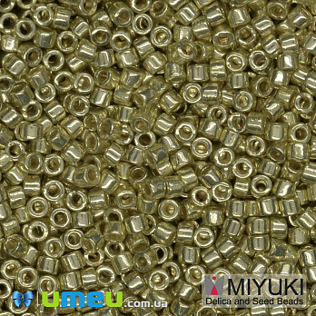 Бисер японский Miyuki Delica 11/0 DB2502, Duracoat Galvanized, Золотистый (BIS-045494)