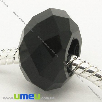 [Архів] Намистина PANDORA скляна під кришталь, 14х8 мм, Чорна (BUS-006864)