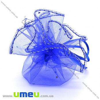 Подарочный мешочек из органзы, 8-10 см, Синий, 1 шт (UPK-009794)