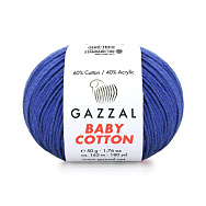 Пряжа Gazzal Baby Cotton №3421, 50 г, 165 м, Синя (YAR-062512)