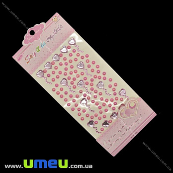 Декоративные элементы на клеевой основе, Розовые, 1 планшет (DIF-024168)