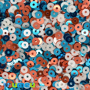 Паєтки Індія круглі плоскі, 4 мм, Мікс (PAI-041433)