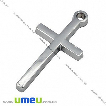 [Архів] Підвіска металева Хрест, Темне срібло, 26х13 мм (POD-008039)