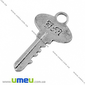 [Архів] Підвіска металева Ключ, Античне срібло, 40х26 мм (POD-001238)