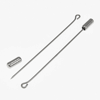 Основа для брошки з нерж. сталі, 70 мм, Темне срібло (STL-062084)