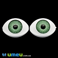 Очі клейові для ляльок, 22,5х16 мм, Зелені, 1 пара (DIF-049681)
