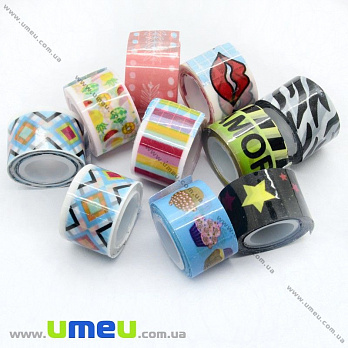 Декоративний скотч, Мікс, 12 мм (DIF-018139)