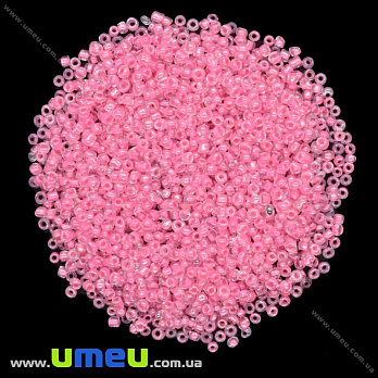 Бісер китайський дрібний, 12/0, Рожевий забарвлений, 2 мм (BIS-018308)