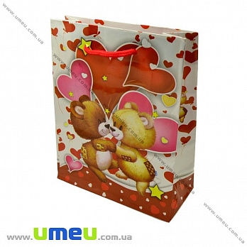 Подарунковий пакет, 23х18х7,5 см, Ведмедики (UPK-019055)