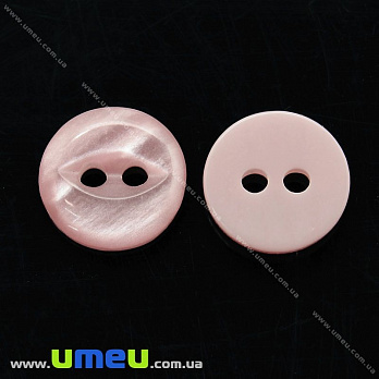 Пуговица пластиковая Круглая, 11,5 мм, Розовая, 1 шт (PUG-021361)