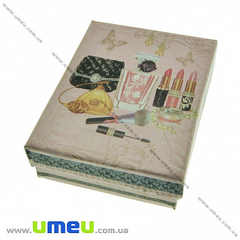 Подарочная коробочка Прямоугольная с рисунком, 9х7х3 см, Розовая, 1 шт (UPK-023162)
