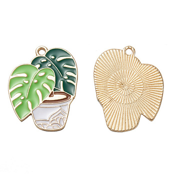 Підвіска метал. Монстера в горщику, 30,5х24 мм, Золото (POD-053732)