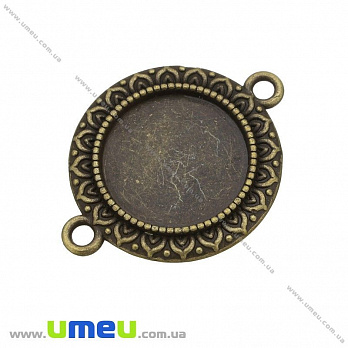 Основа-коннектор кругла, 37х29 мм, 20 мм, Антична бронза (OSN-028266)