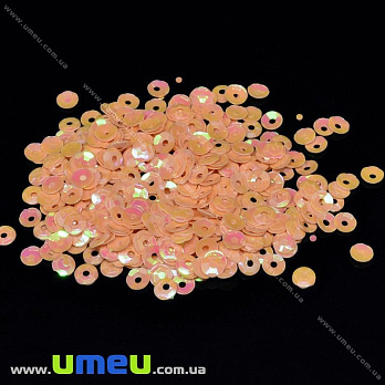 Пайетки Китай круглые граненые, 4 мм, Оранжевые АВ, 5 г (PAI-031963)