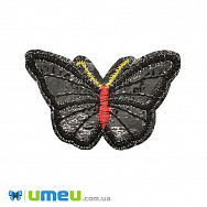 Термоаплікація Метелик блискуча, 6х4 см, Чорна, 1 шт (APL-042253)