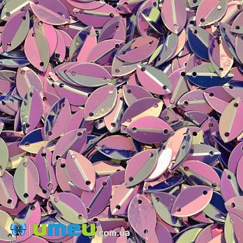 Паєтки Китай Човник, 10х6 мм, Бузкові АВ (PAI-037904)