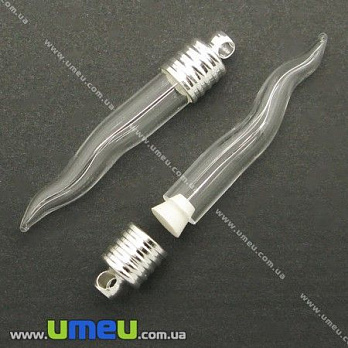 Скляна баночка, Прозора, 33х6 мм (DIF-006721)